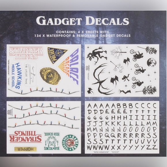 NIP NETFLIX STRANGER THINGS Gadget Waterproof 134 Removable Decals PALADONE - Picture 2 of 4